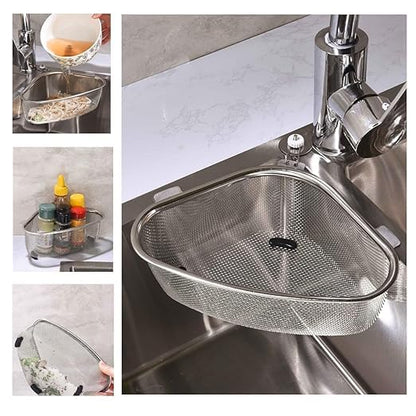 Kitchen Sink Drain Basket Triangle Shape Stainless Steel