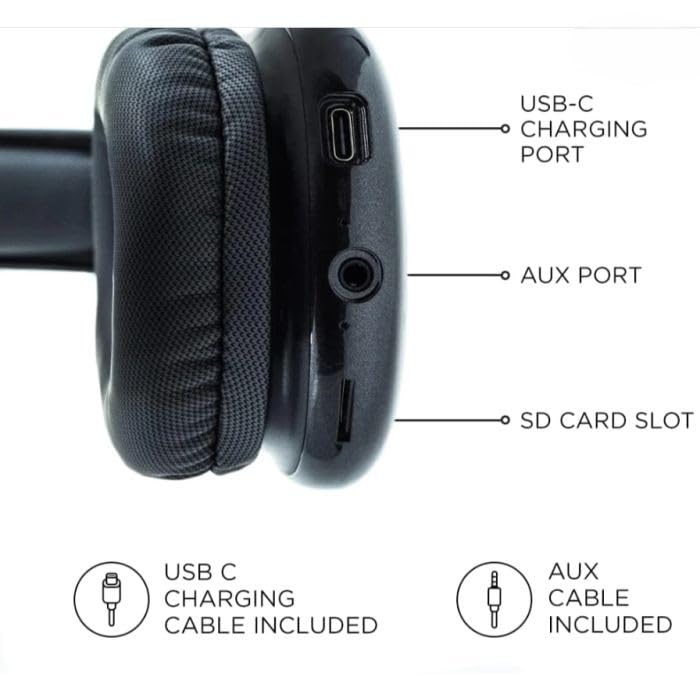 Headphones, Wireless Bluetooth (400mAh battery)