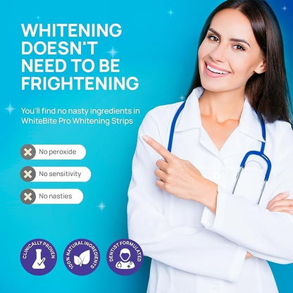 Teeth Whitening Strips– Dentist-Approved, Removes Coffee, Tea & Smoking Stains, Safe for Sensitive Teeth (14 PCS / 7 Pairs)