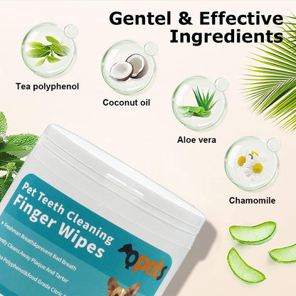 Disposable Dental Finger Wipes For Dogs & Cats (50 pcs)