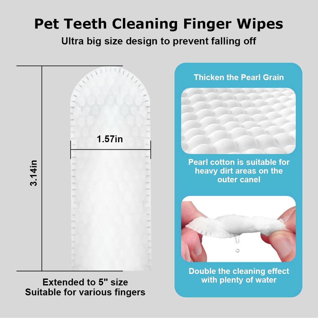 Disposable Dental Finger Wipes For Dogs & Cats (50 pcs)