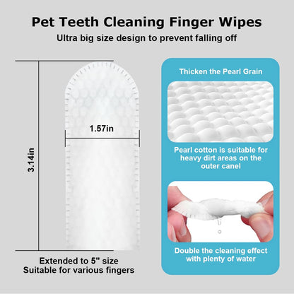 Disposable Dental Finger Wipes For Dogs & Cats (50 pcs)