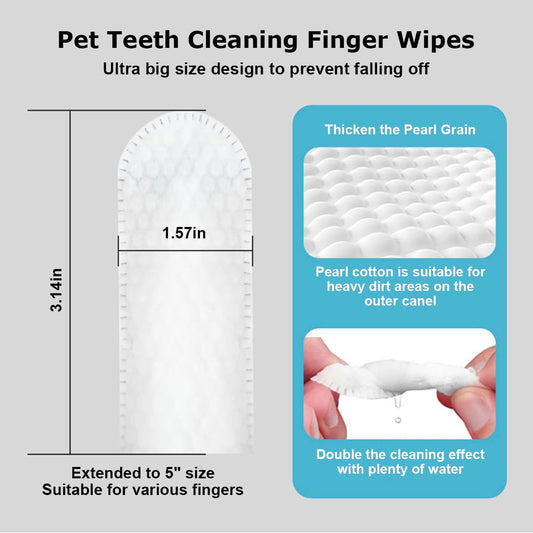Disposable Dental Finger Wipes For Dogs & Cats (50 pcs)
