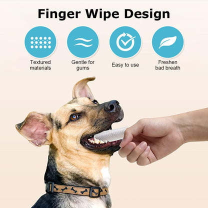 Disposable Dental Finger Wipes For Dogs & Cats (50 pcs)