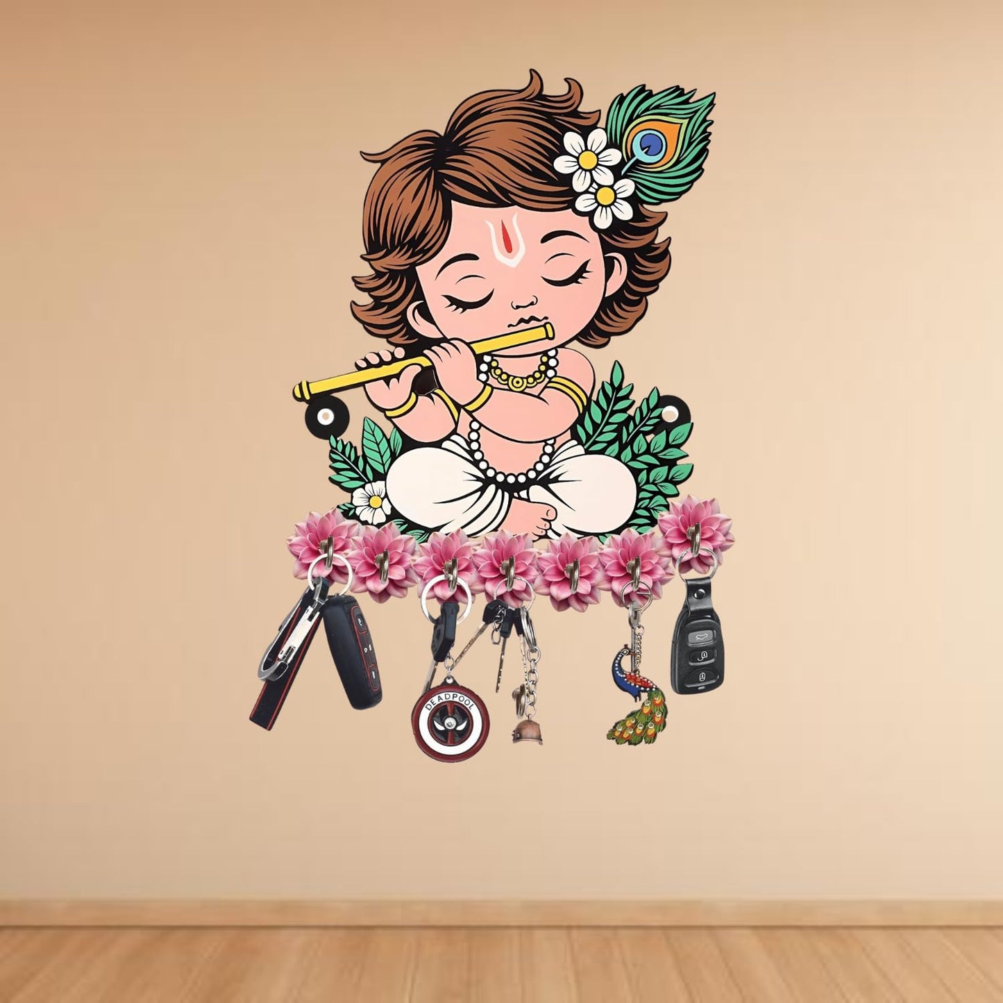 Krishna Wooden Keys Hanger