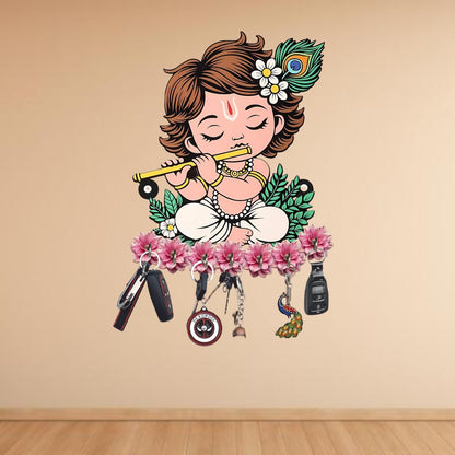 Krishna Wooden Keys Hanger