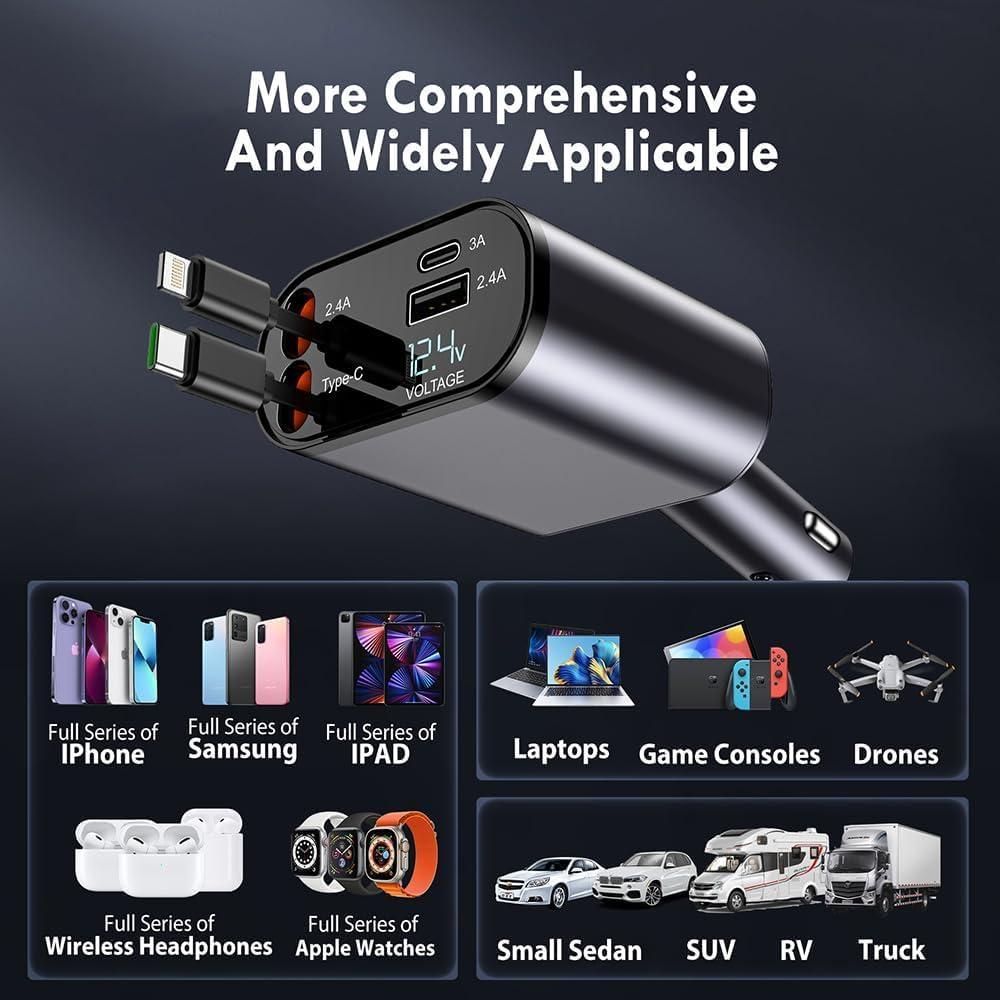 120 W Retractable Car Charger