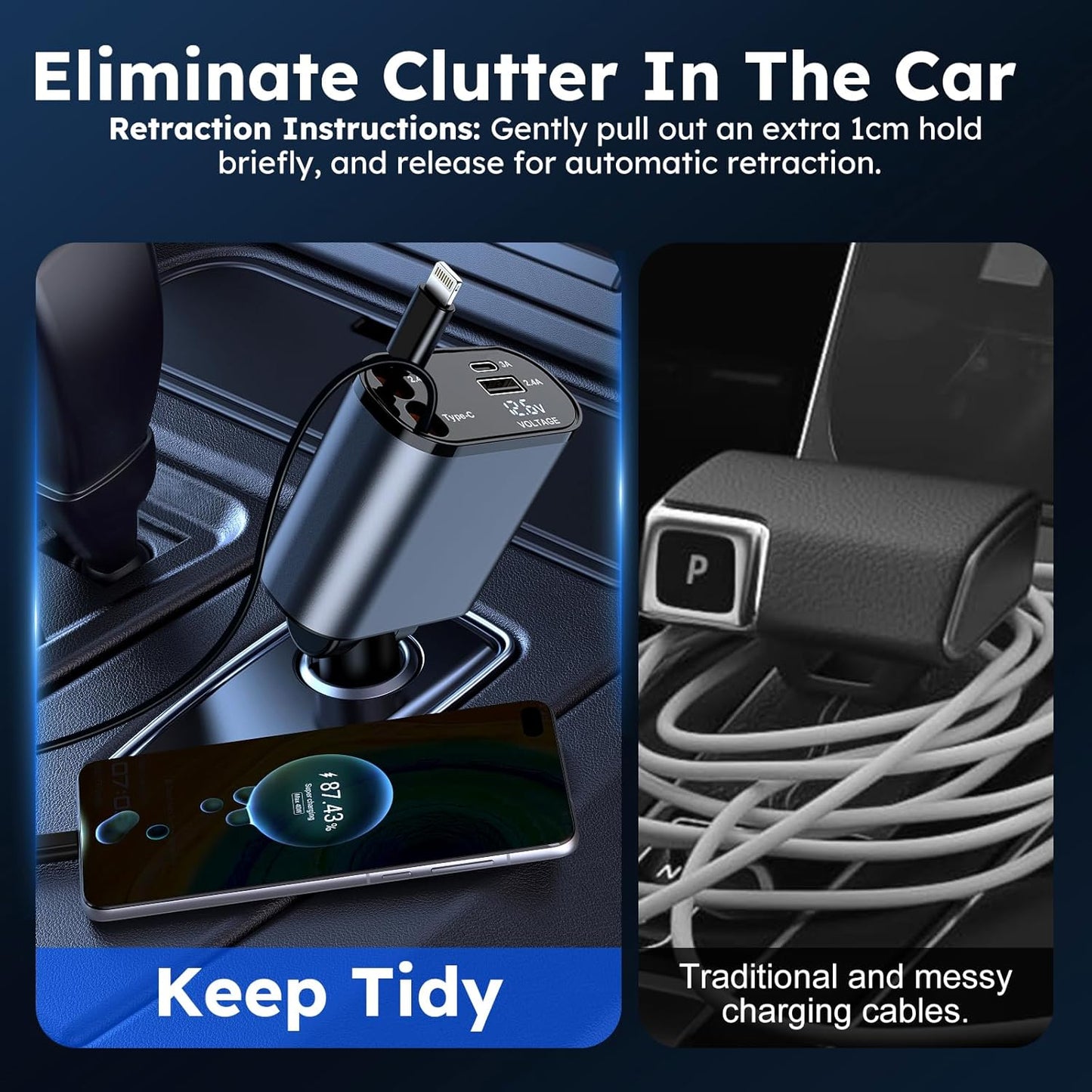 120 W Retractable Car Charger