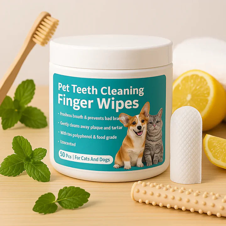 Disposable Dental Finger Wipes For Dogs & Cats (50 pcs)
