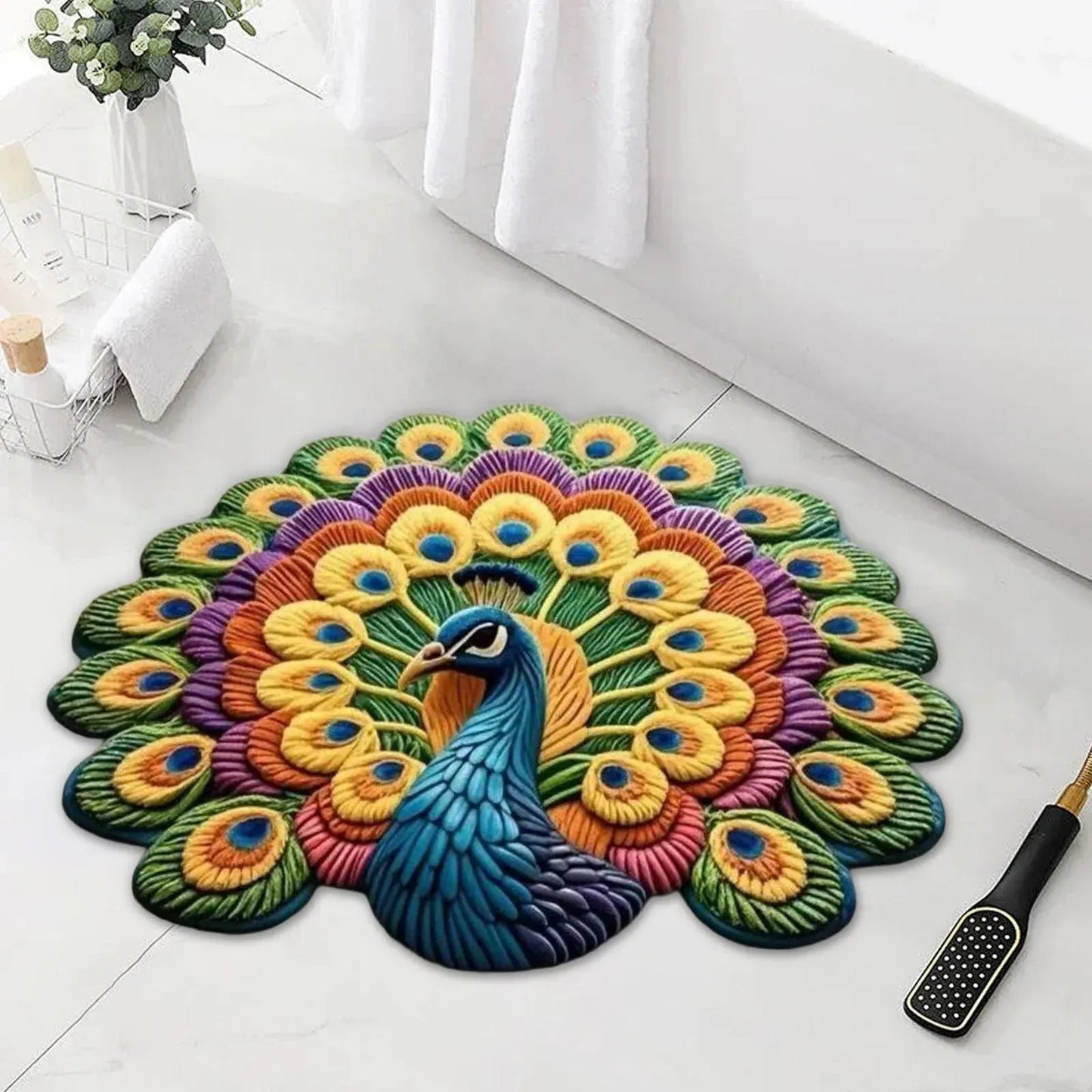 Non-Slip Peacock Mat (Pack of 2)