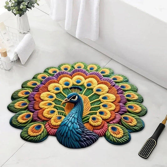 Non-Slip Peacock Mat (Pack of 2)